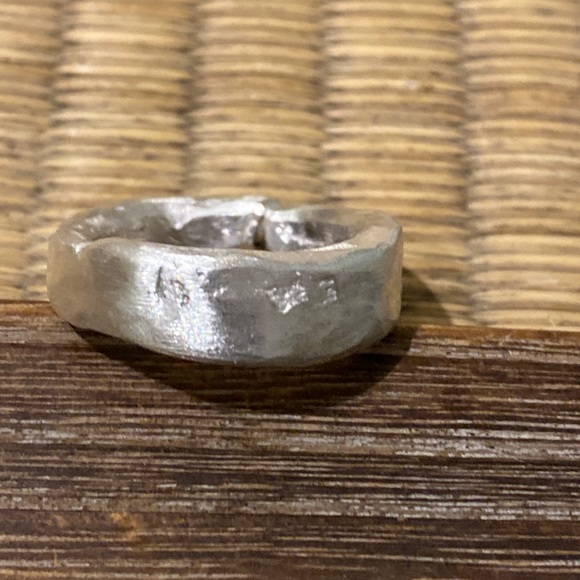 Hand sand casted sterling silver ring set - Picture 12 of 16